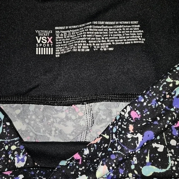 Victoria's Secret VSX Sport Knockout Paint Splatter Capri Size Medium - Picture 2 of 3